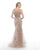 Morrell Maxie - 15874 Cap Sleeve Illusion Mermaid Gown in Pink