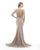Morrell Maxie - 15876 Cap Sleeve Beaded Lace Illusion Mermaid Gown in Neutral