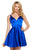 Sherri Hill - 53081 Sleeveless V-Neck Scoop Back A-Line Short Dress In Blue