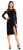 Aidan Mattox - MN1E201357 Floral Lace Long Sleeve Fitted Dress In Black