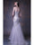 MNM COUTURE - G1026 Sequined Illusion Neck Trumpet Gown In Silver