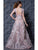 MNM Couture - K3615 Embellished Deep V-neck A-line Dress In Purple