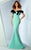 MNM COUTURE - G0854 Illusion Bateau Mermaid Dress In Green and Black