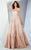 MNM COUTURE - G0856 Fringe Semi-Sweetheart A-line Dress In Pink