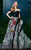 MNM COUTURE - 2489 Off-Shoulder Floral Appliqued Gown with Overskirt In Black