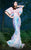 MNM COUTURE - 2495 Off-Shoulder Floral Applique Fringed Evening Gown In Pink