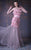 MNM COUTURE - G1032 Strapless Feathered Trumpet Dress In Pink
