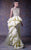 MNM COUTURE - G1033 Applique Bateau Ruffle Sheath Dress In Yellow