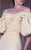 MNM COUTURE - G1035 Floral Applique Off-Shoulder Mermaid Dress In Yellow