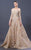 MNM COUTURE - K3644 Bedazzled Off-Shoulder Ballgown With Train in Gold