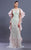 MNM COUTURE - K3647 Lace Embroidered Bateau Ruffled Trumpet Dress In Pink and Green