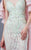 MNM COUTURE - K3647 Lace Embroidered Bateau Ruffled Trumpet Dress In Pink and Green