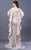 MNM COUTURE - K3647 Lace Embroidered Bateau Ruffled Trumpet Dress In Pink and Green
