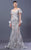 MNM COUTURE - K3651 Embroidered Off-Shoulder Mermaid Dress With Train In Gray