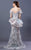 MNM COUTURE - K3651 Embroidered Off-Shoulder Mermaid Dress With Train In Gray