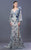 MNM COUTURE - K3653 Embroidered Asymmetric Neck Trumpet Dress In Blue