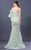 MNM COUTURE - K3655 Floral Applique Asymmetric Trumpet Dress In Green