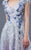 MNM COUTURE - K3656 Embroidered Scoop A-line Dress In Blue  and Silver