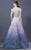 MNM COUTURE - K3656 Embroidered Scoop A-line Dress In Blue  and Silver