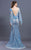 MNM COUTURE - K3657 Embellished Plunging V-neck Trumpet Dress In Blue