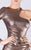 MNM COUTURE - L0049 High Neck Single Sleeve Trumpet Dress In Brown