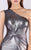 MNM COUTURE - L0050 Sleek One Shoulder A-line Dress With Train In Silver