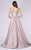 MNM COUTURE - L0051 Plunging V-Neck A-Line Evening Dress In Pink