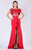 MNM COUTURE - M0034 Beaded Ruffled Trumpet Dress With Train In Red