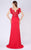 MNM COUTURE - M0034 Beaded Ruffled Trumpet Dress With Train In Red