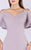 MNM COUTURE - M0035 V-neck Trumpet Dress With Flowy Sleeves In Gray and Brown