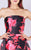 MNM COUTURE - M0040 Two Tone Floral Printed Mikado A-line Dress In Black and Red