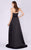 MNM COUTURE - M0046 Printed Strapless Taffeta High Low Dress In Black