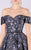 MNM COUTURE - M0047 Off-shoulder Jacquard Pleated Ballgown In Black