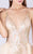 MNM COUTURE - M0048 Sequined Plunging V-neck Dress With Overskirt In Gold
