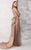MNM COUTURE - N0269 Sequin Embellished Long Sleeves Gown In Gold