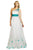 MNM Couture - 5673 Beaded Asymmetric A-line Dress In Green and White