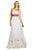 MNM Couture - 5673 Beaded Asymmetric A-line Dress In Pink and White