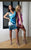 MNM Couture - 5706 Sequined V-neck Sheath Dress In Blue and Pink