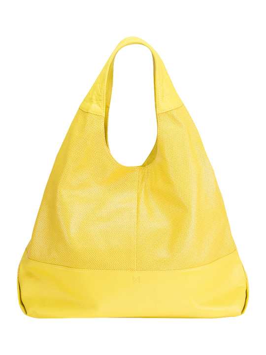 HALCYON triangle tote Yellow / Genuine Leather