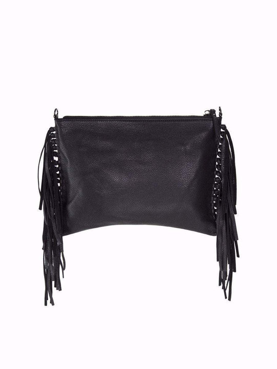 MOFE Handbags -  KALON fringe crossbody & clutch Black / Genuine Leather