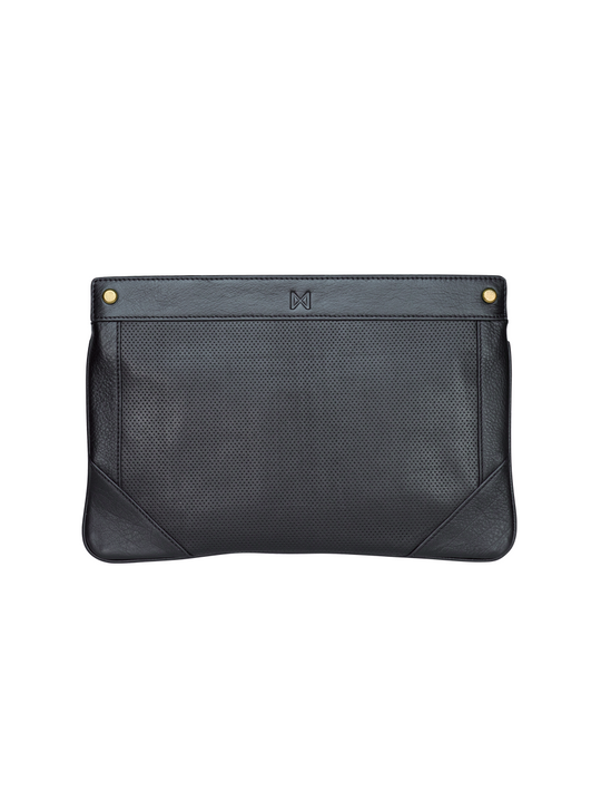 LACUNA sleek clutch Black/Brass / Genuine Leather
