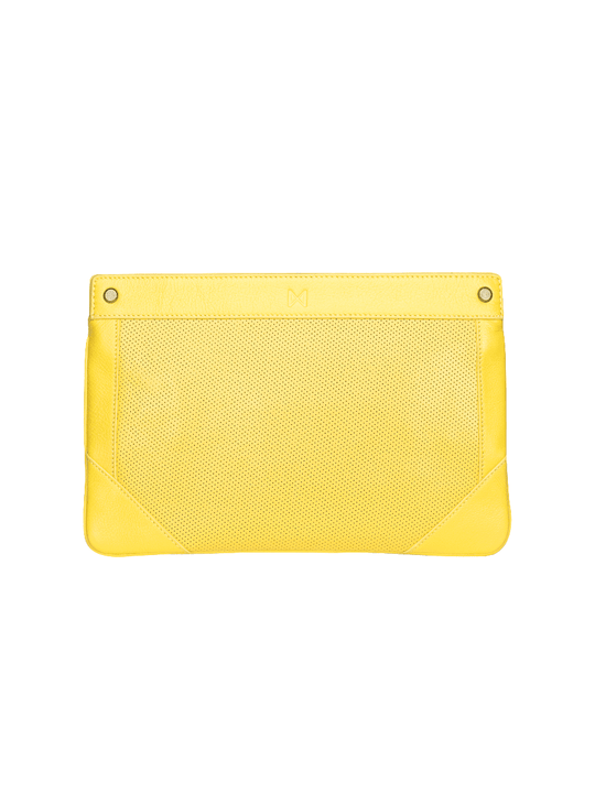MOFE Handbags -  LACUNA sleek clutch Yellow/Brass / Genuine Leather