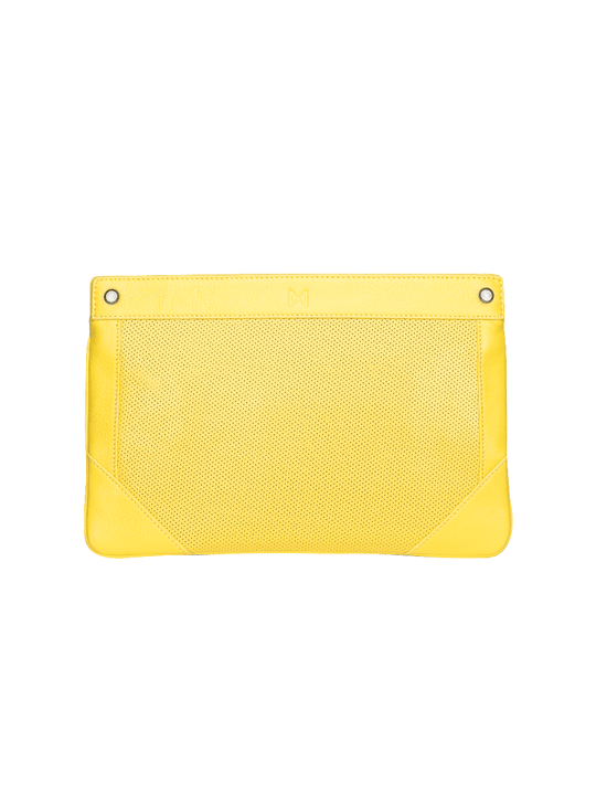 MOFE Handbags -  LACUNA sleek clutch Yellow/Gunmetal / Genuine Leather