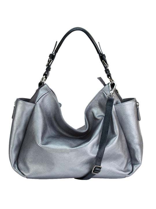 RHAPSODIC slouchy hobo bag Pewter/Black