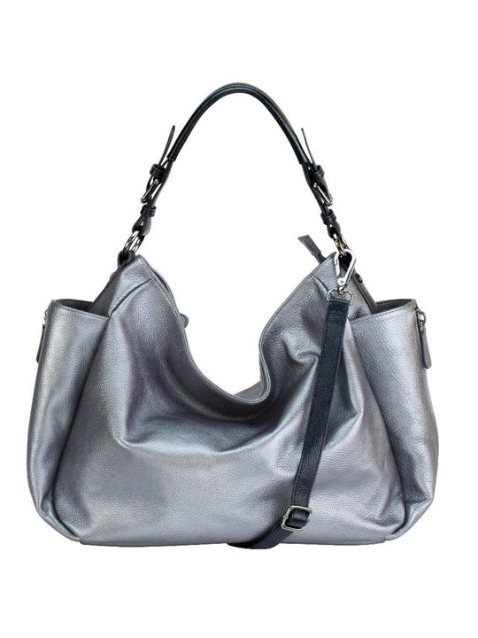 MOFE Handbags -  RHAPSODIC slouchy hobo bag Pewter/Black