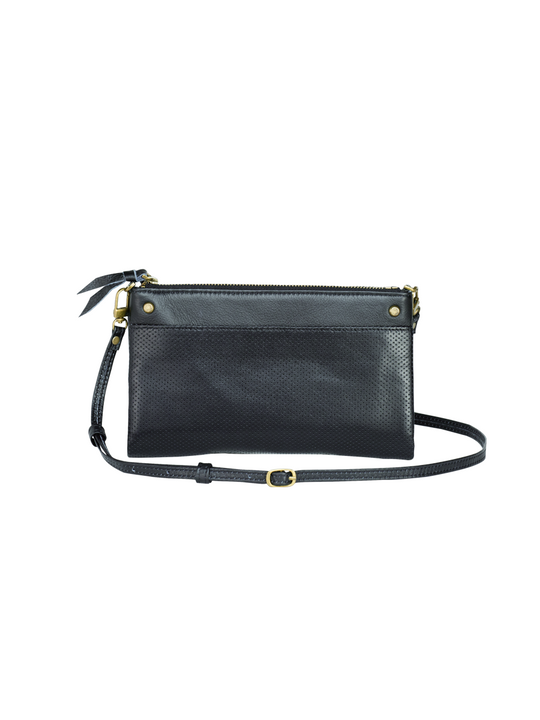 SONDER perforated crossbody wallet Black/Brass