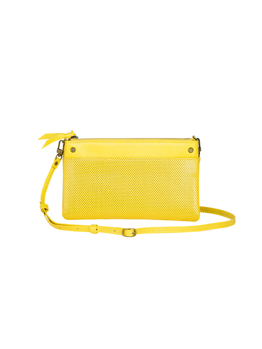 SONDER perforated crossbody wallet Yellow/Brass / Genuine Leather