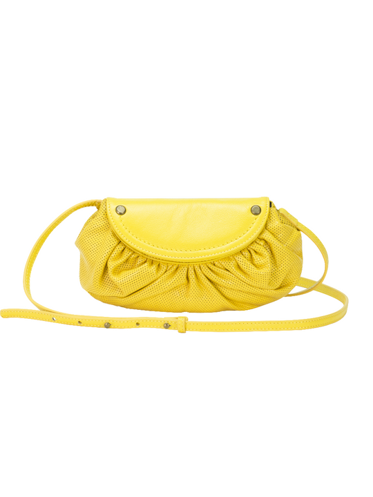 BIJOU crescent crossbody bag & clutch Yellow/Brass / Genuine Leather