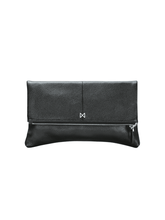 MOFE Handbags -  ESOTERIC foldover clutch Black/Nickel / Genuine Leather