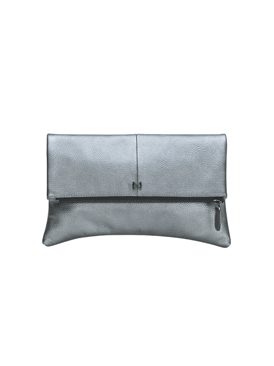 MOFE Handbags -  ESOTERIC foldover clutch Pewter/Gunmetal / Genuine Leather